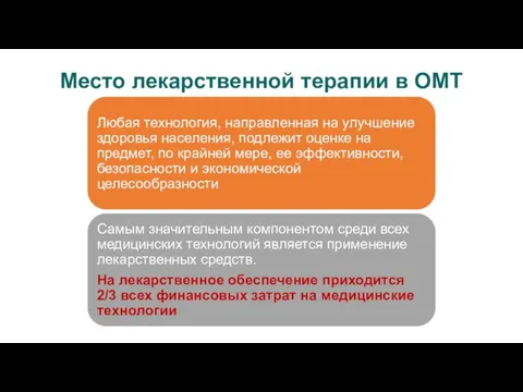 Место лекарственной терапии в ОМТ