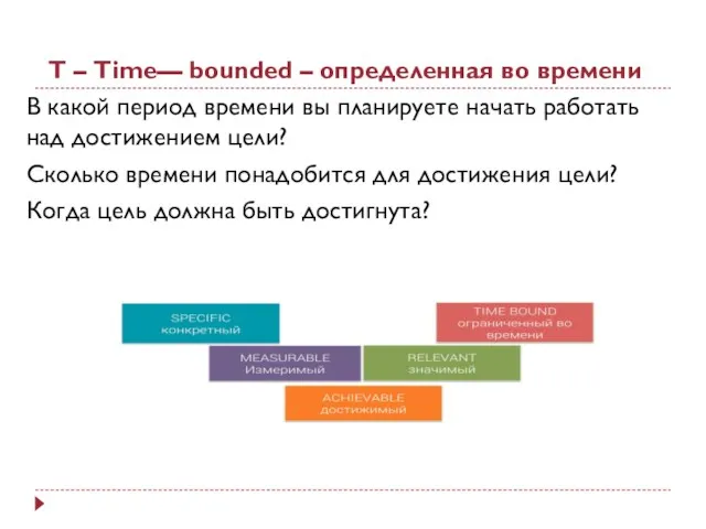 T – Time— bounded – определенная во времени В какой