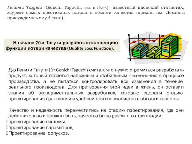 Д-р Генити Тагути (Dr Genichi Taguchi) считал, что нужно стремиться