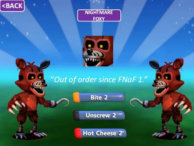 “Out of order since FNaF 1.”