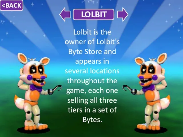 Lolbit is the owner of Lolbit's Byte Store and appears
