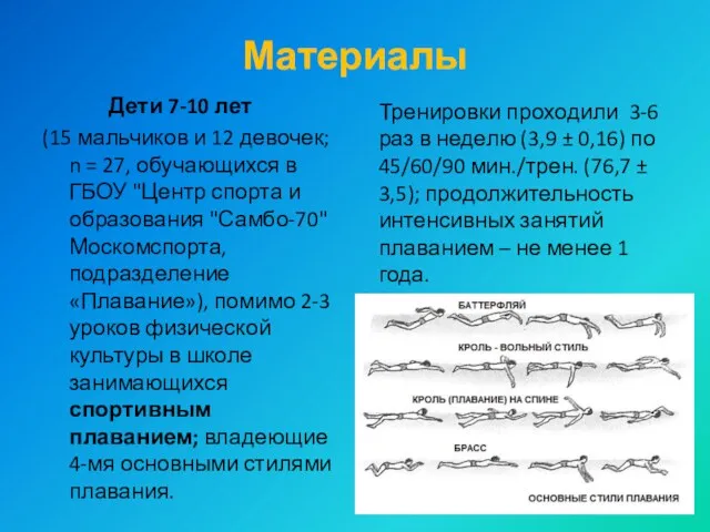 Материалы Дети 7-10 лет (15 мальчиков и 12 девочек; n