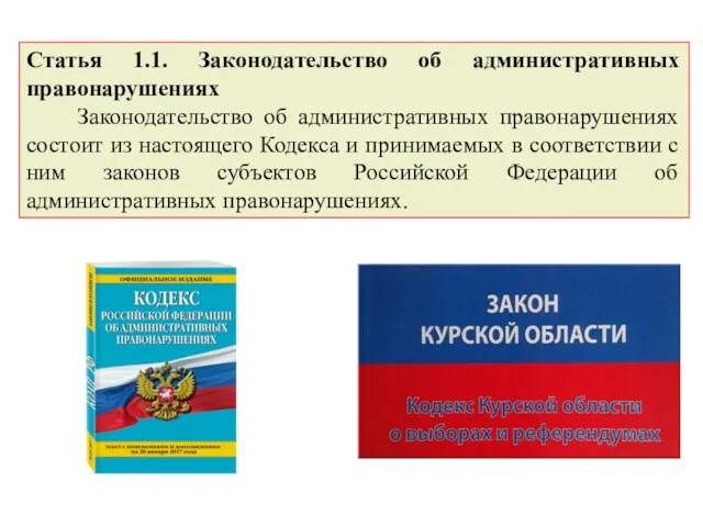 Статья 1.1. Законодательство об административных правонарушениях Законодательство об административных правонарушениях