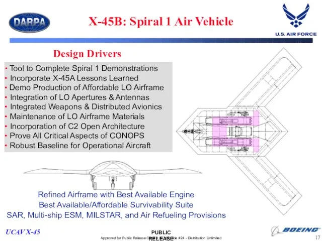 X-45B: Spiral 1 Air Vehicle Tool to Complete Spiral 1