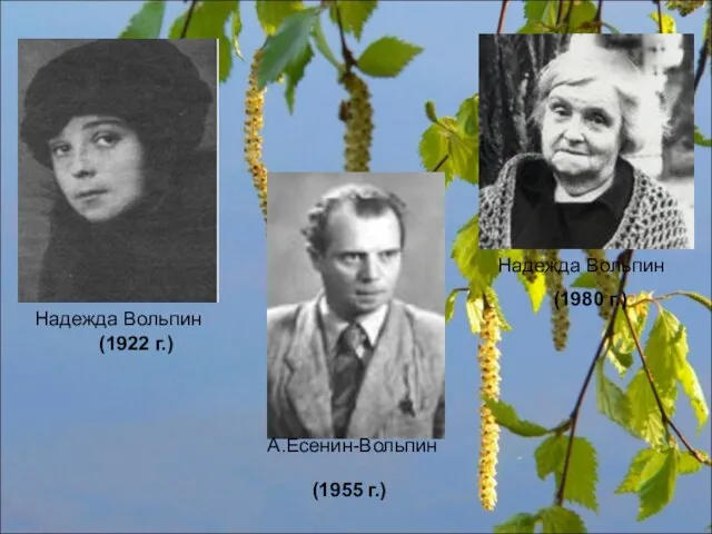 (1980 г.) (1955 г.) (1922 г.) А.Есенин-Вольпин Надежда Вольпин Надежда Вольпин