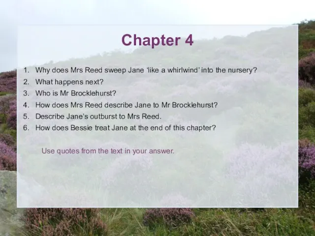 Chapter 4 Why does Mrs Reed sweep Jane ‘like a