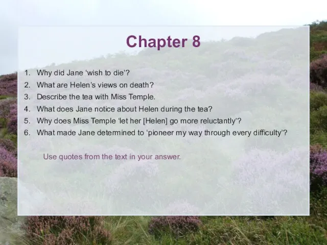 Chapter 8 Why did Jane ‘wish to die’? What are