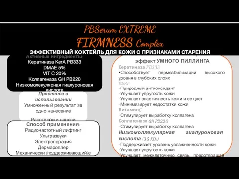 Активные ингредиенты: Кератиназа KerA PB333 DMAE 5% VIT C 20%