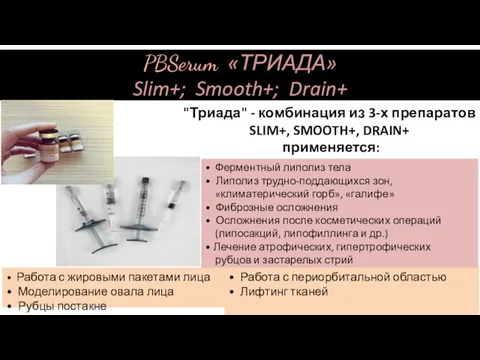 "Триада" - комбинация из 3-х препаратов SLIM+, SMOOTH+, DRAIN+ применяется: