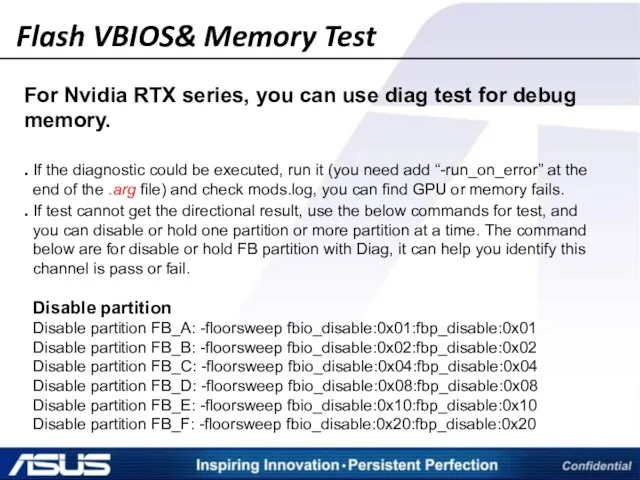 For Nvidia RTX series, you can use diag test for