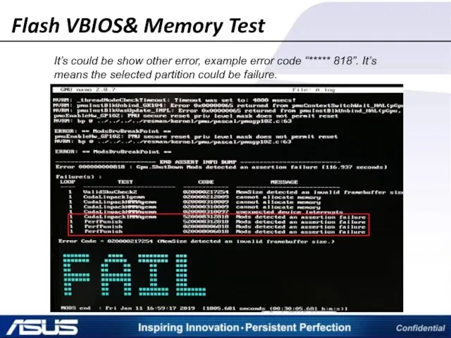 Flash VBIOS& Memory Test It’s could be show other error,