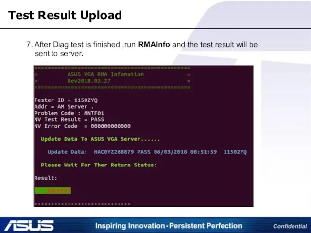 7. After Diag test is finished ,run RMAInfo and the