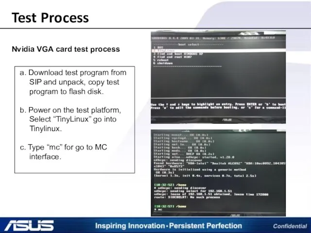 Test Process Nvidia VGA card test process a. Download test