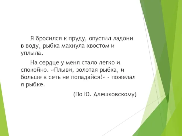 Я бросился к пруду, опустил ладони в воду, рыбка махнула