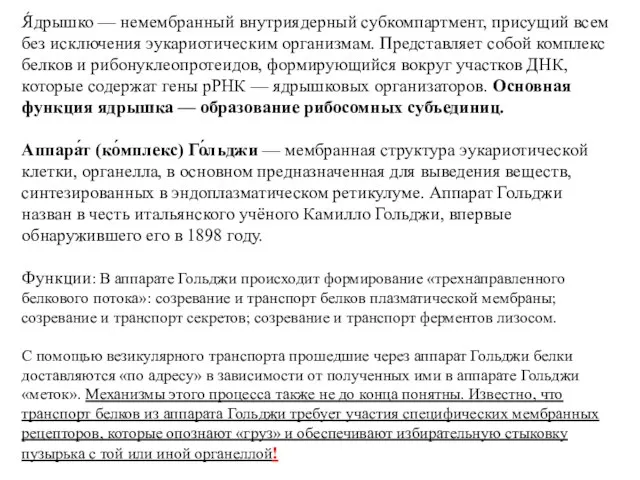 Я́дрышко — немембранный внутриядерный субкомпартмент, присущий всем без исключения эукариотическим организмам. Представляет собой