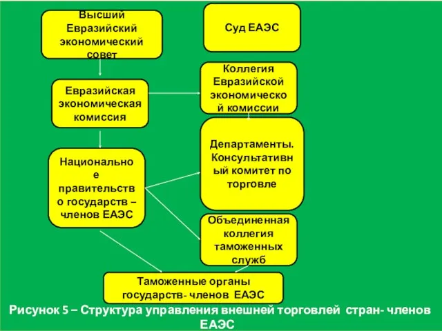 Высший Евразийский экономический совет Евразийская экономическая комиссия Национальное правительство государств