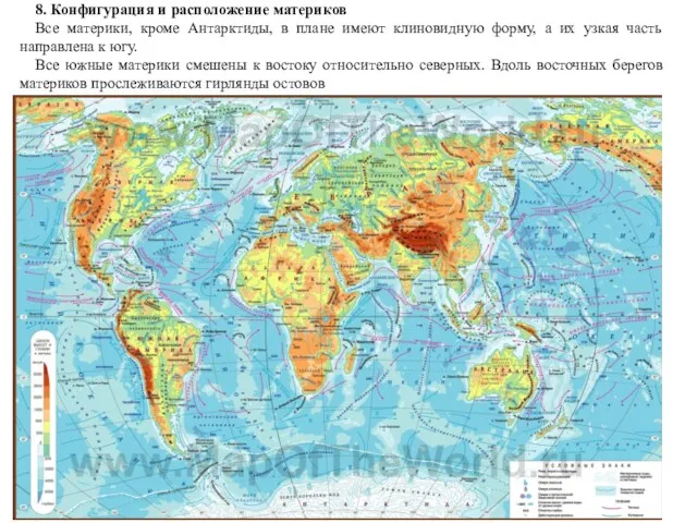 Константинова Т.В. caltha@list.ru 8. Конфигурация и расположение материков Все материки,