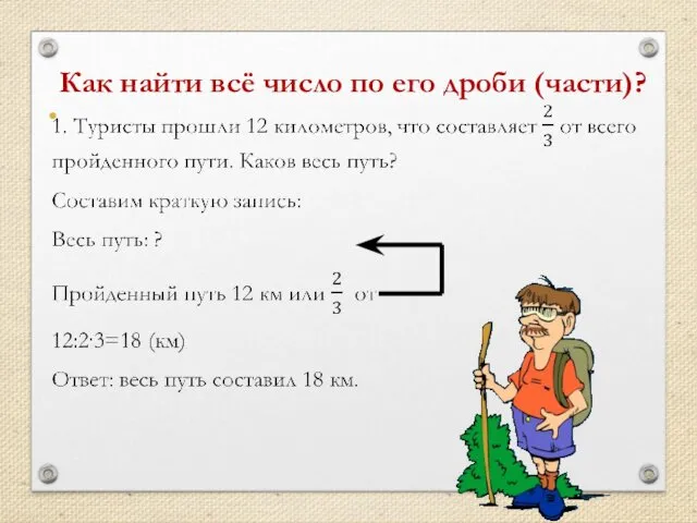 Как найти всё число по его дроби (части)?