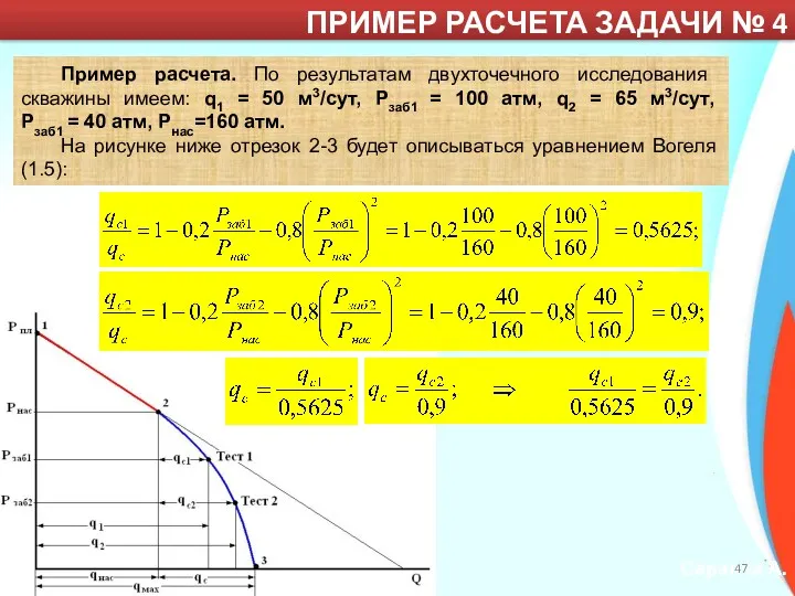 ТюмГНГУ Саранча А.В. ТюмГНГУ Саранча А.В. ПРИМЕР РАСЧЕТА ЗАДАЧИ №