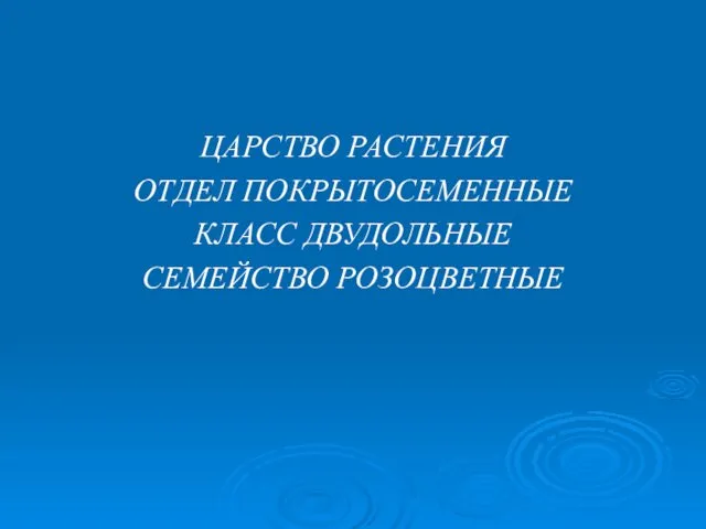 ЦАРСТВО РАСТЕНИЯ ОТДЕЛ ПОКРЫТОСЕМЕННЫЕ КЛАСС ДВУДОЛЬНЫЕ СЕМЕЙСТВО РОЗОЦВЕТНЫЕ