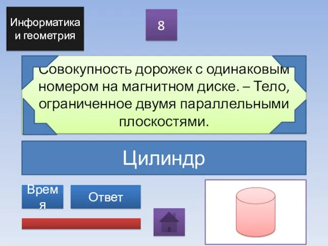 Цилиндр Совокупность дорожек с одинаковым номером на магнитном диске. –