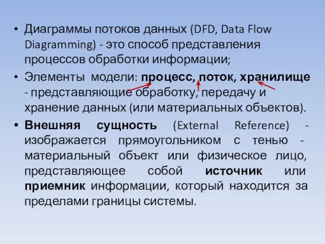 Диаграммы потоков данных (DFD, Data Flow Diagramming) - это способ