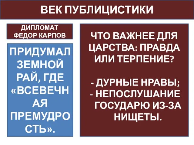 ВЕК ПУБЛИЦИСТИКИ ДИПЛОМАТ ФЕДОР КАРПОВ ЧТО ВАЖНЕЕ ДЛЯ ЦАРСТВА: ПРАВДА