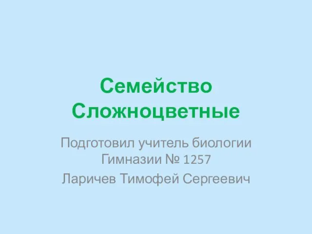 Семейство Сложноцветные