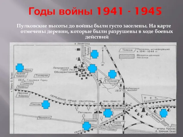 Годы войны 1941 - 1945 Пулковские высоты до войны были