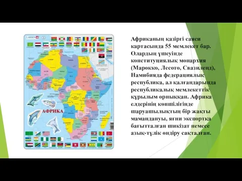 Африканың қазіргі саяси картасында 55 мемлекет бар. Олардың үшеуінде конституциялық