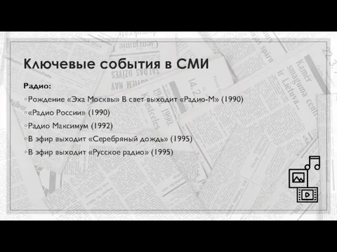 Ключевые события в СМИ Радио: Рождение «Эха Москвы» В свет