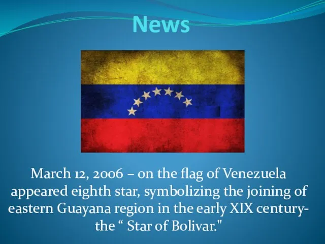 News March 12, 2006 – on the flag of Venezuela