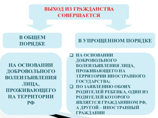 ВЫХОД ИЗ ГРАЖДАНСТВА СОВЕРШАЕТСЯ В ОБЩЕМ ПОРЯДКЕ НА ОСНОВАНИИ ДОБРОВОЛЬНОГО