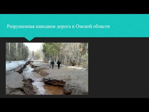 Разрушенная паводком дорога в Омской области