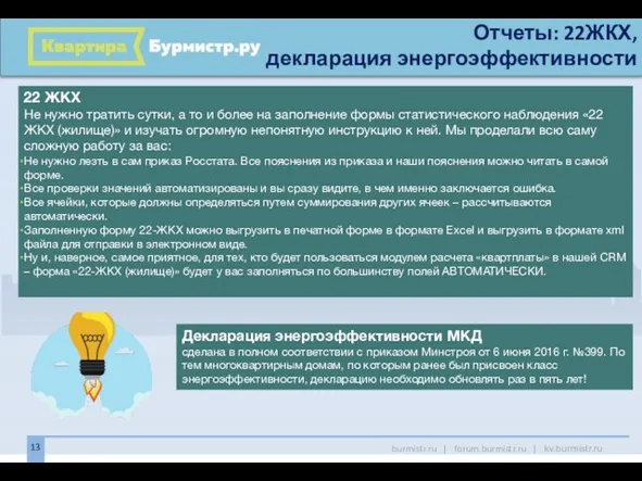 Отчеты: 22ЖКХ, декларация энергоэффективности burmistr.ru | forum.burmistr.ru | kv.burmistr.ru 13