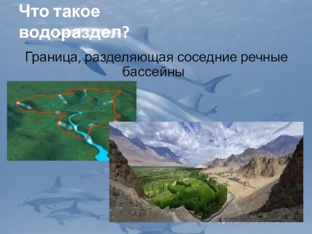 Что такое водораздел? Граница, разделяющая соседние речные бассейны