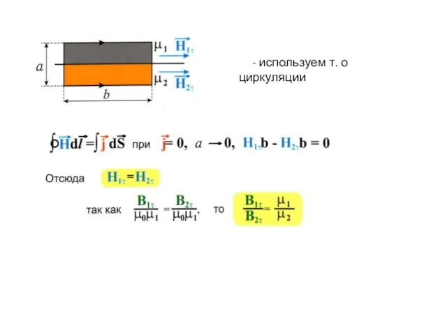 - используем т. о циркуляции