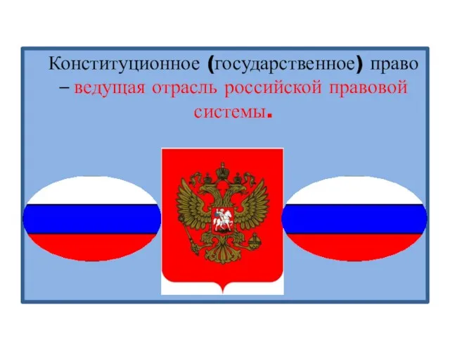 Конституционное (государственное) право – ведущая отрасль российской правовой системы.