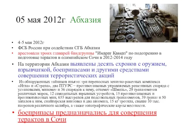 05 мая 2012г Абхазия 4-5 мая 2012г ФСБ России при