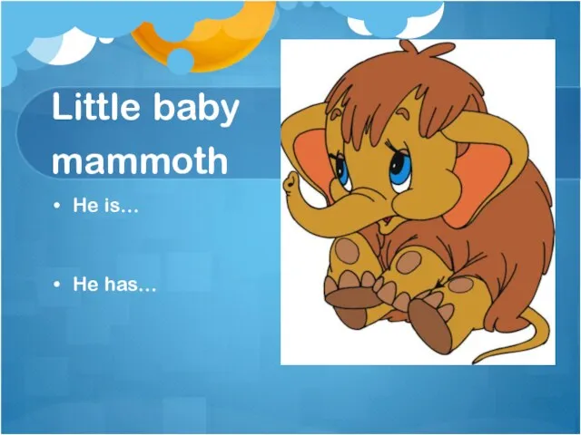 Little baby mammoth He is… He has…