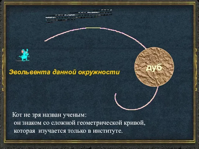 дуб Эвольвента данной окружности Кот не зря назван ученым: он