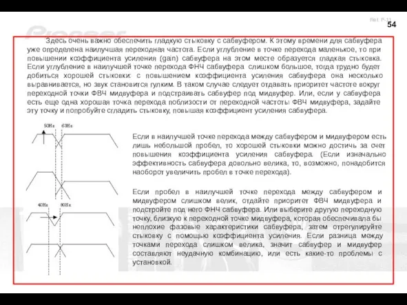 Здесь очень важно обеспечить гладкую стыковку с сабвуфером. К этому