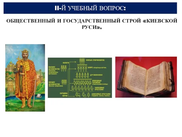 II-Й УЧЕБНЫЙ ВОПРОС: ОБЩЕСТВЕННЫЙ И ГОСУДАРСТВЕННЫЙ СТРОЙ «КИЕВСКОЙ РУСИ».