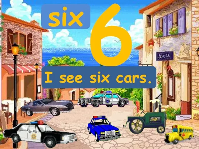 six 6 I see six cars.