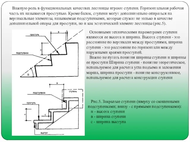 Важную роль в функциональных качествах лестницы играют ступени. Горизонтальная рабочая