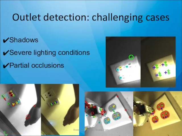 Outlet detection: challenging cases Shadows Severe lighting conditions Partial occlusions Itseez Ltd. http://itseez.com