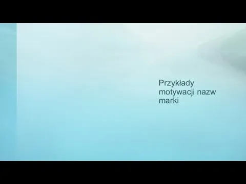 Przykłady motywacji nazw marki