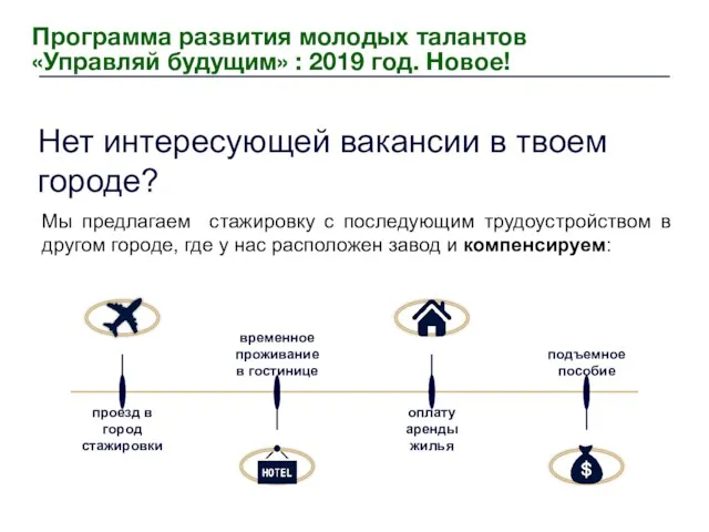 Нет интересующей вакансии в твоем городе? Мы предлагаем стажировку с