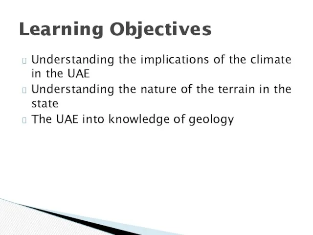 Understanding the implications of the climate in the UAE Understanding