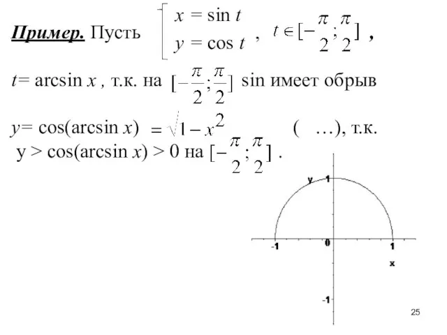 Пример. Пусть , , t= arcsin x , т.к. на